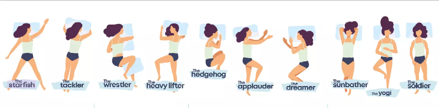 The different sleep positions you have to choose from.
