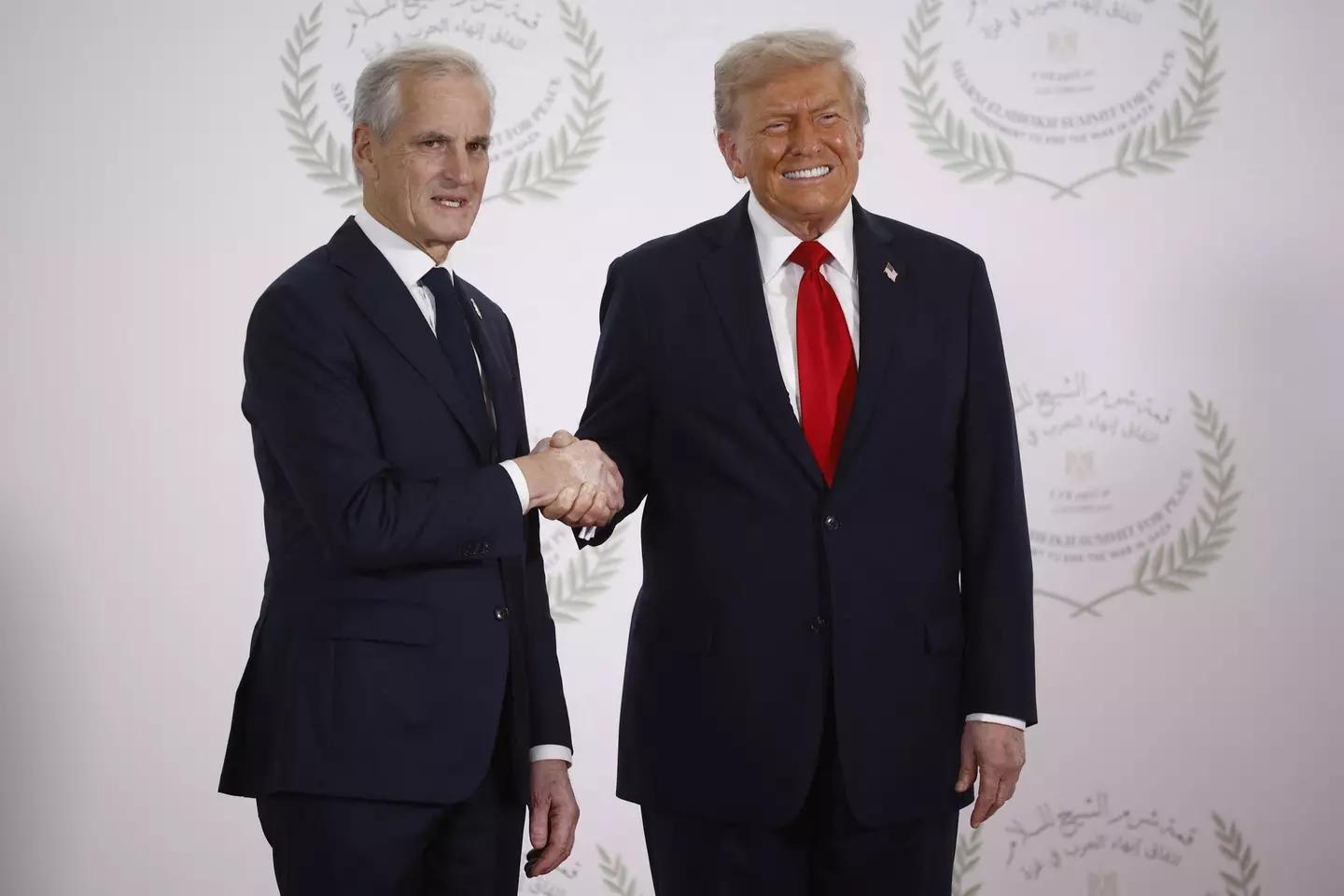 The Norwegian and American leaders in October 2025 (YOAN VALAT/POOL/AFP via Getty Images)