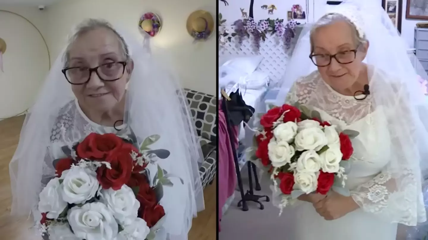 77-year-old woman marries herself and wears the wedding dress of her dreams