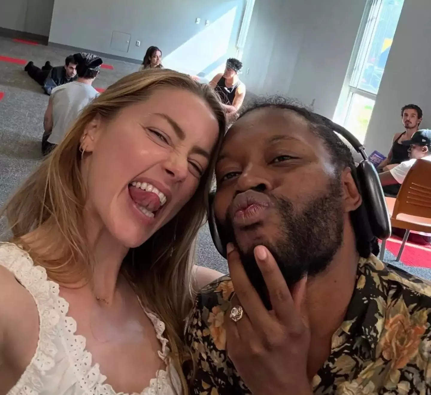 Heard previously announced she had joined the cast of Jeremy O. Harris' play, Spirit of the People, by sharing a selfie of them both (Instagram/@amberheard)