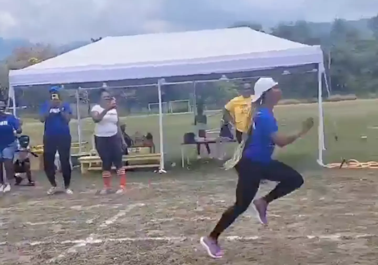 The other parents were no match for the Olympian.