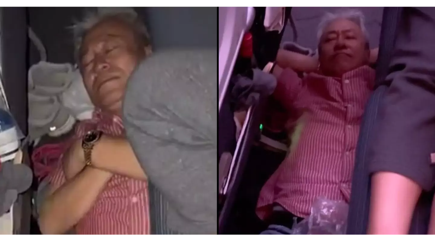 Plane passenger sparks backlash after adopting bizarre sleeping position on long-haul flight