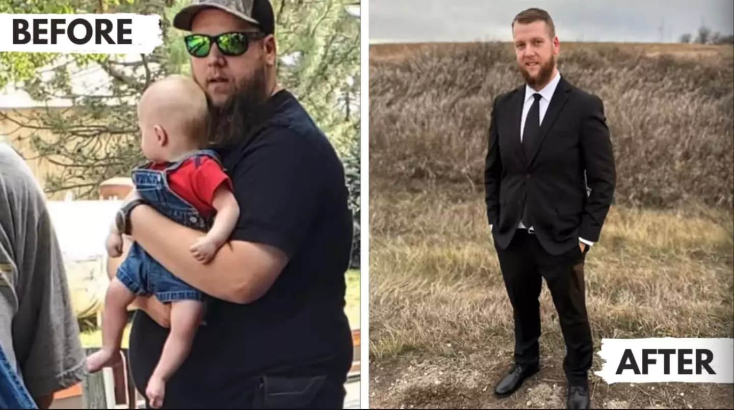 He's previously weighed 300 pounds (21.4 stone) (YouTube/@carnivorecouple.pat.cait)