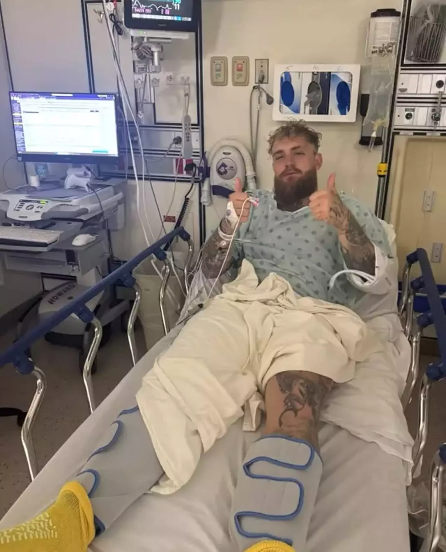 Paul said he was recovering well in hospital (Instagram/@jakepaul)