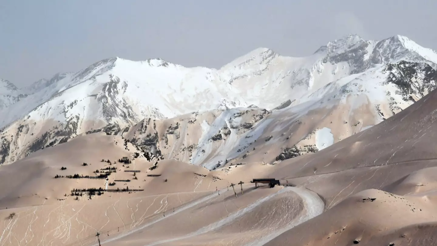 Pyrenees Left Covered In Sand As Dust Storm Sweeps Over Europe