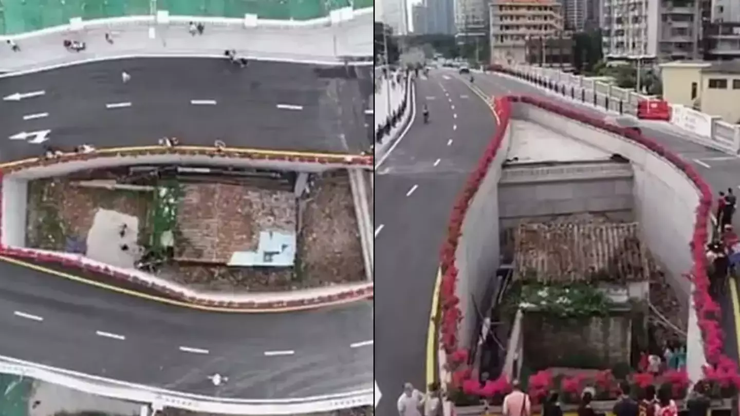 Chinese city built motorway bridge around tiny house after owner refused to move