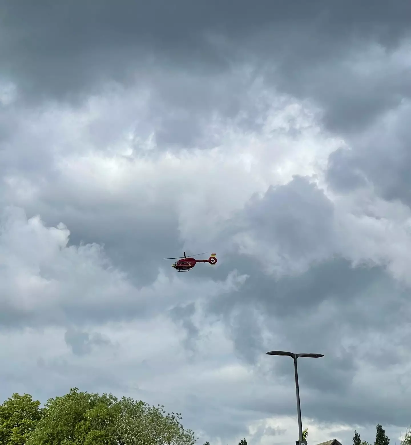 An air ambulance was seen landing near the Stoke-on-Trent Waterworld.