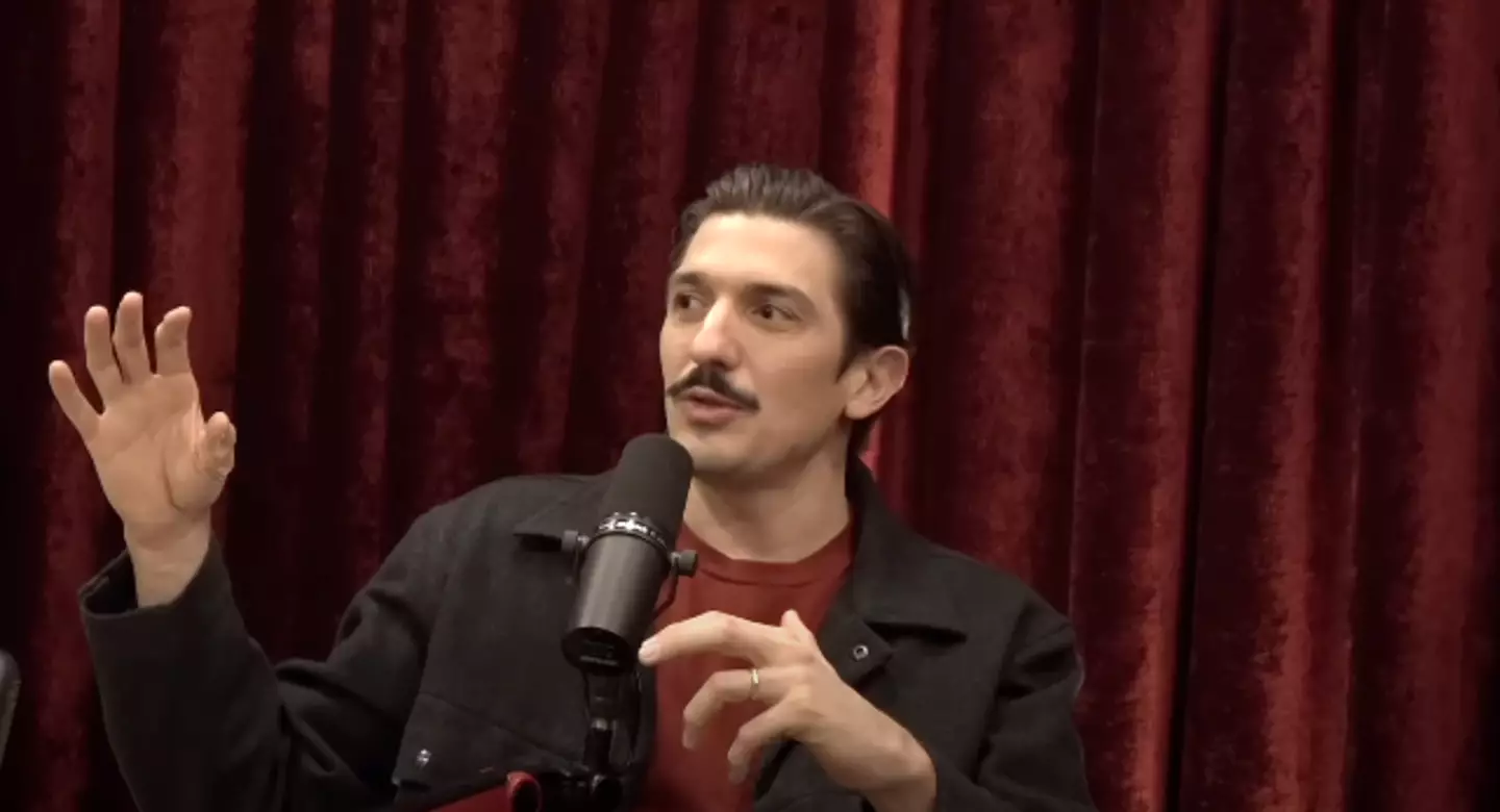 The podcast host welcomed on comedian and regular guest Andrew Shultz (YouTube/PowerfulJRE)