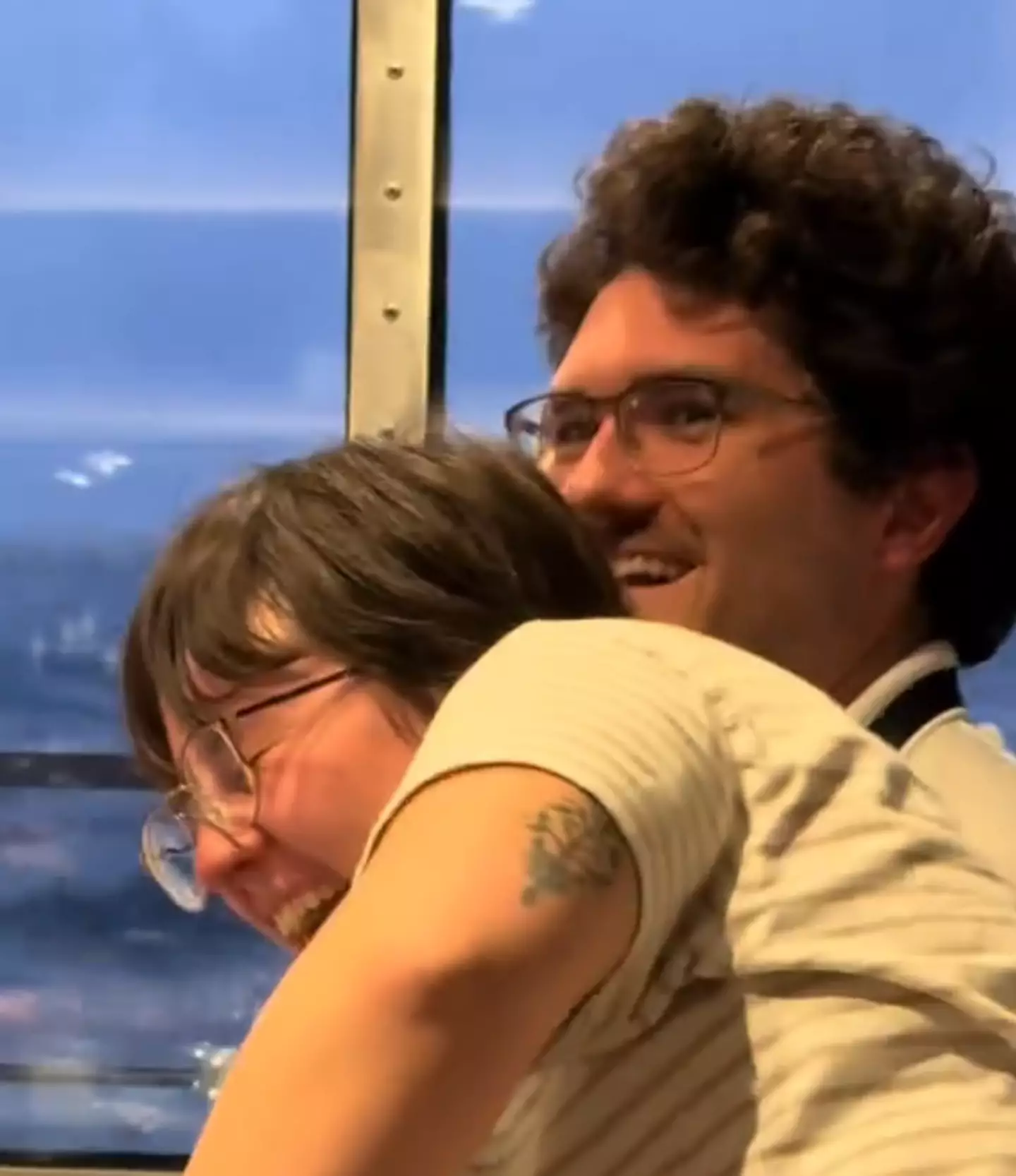 Passengers couldn't contain their reaction to the huge ship rocking back and forth.