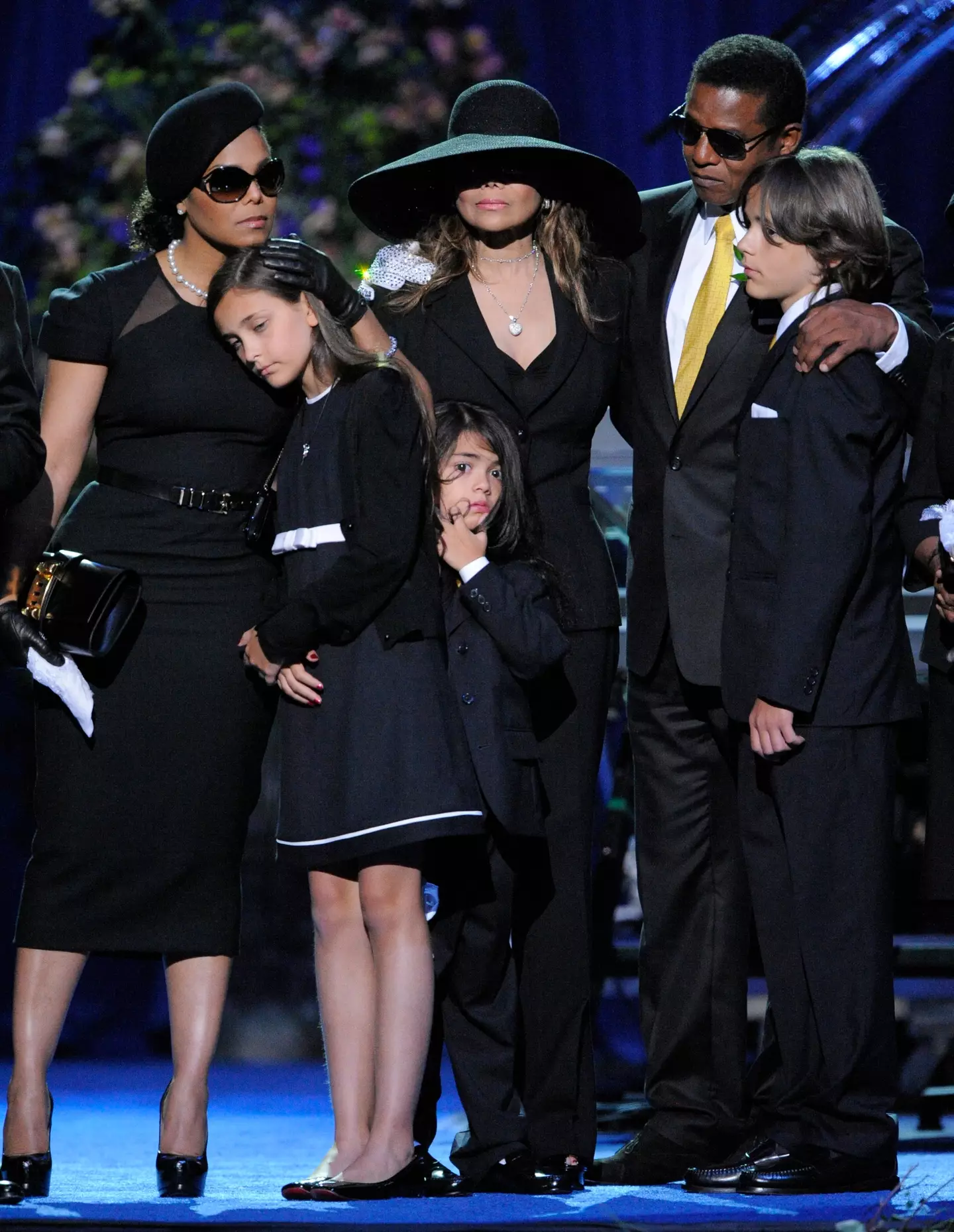 Paris seen at Michael Jackson's memorial service with her relatives in 2009.