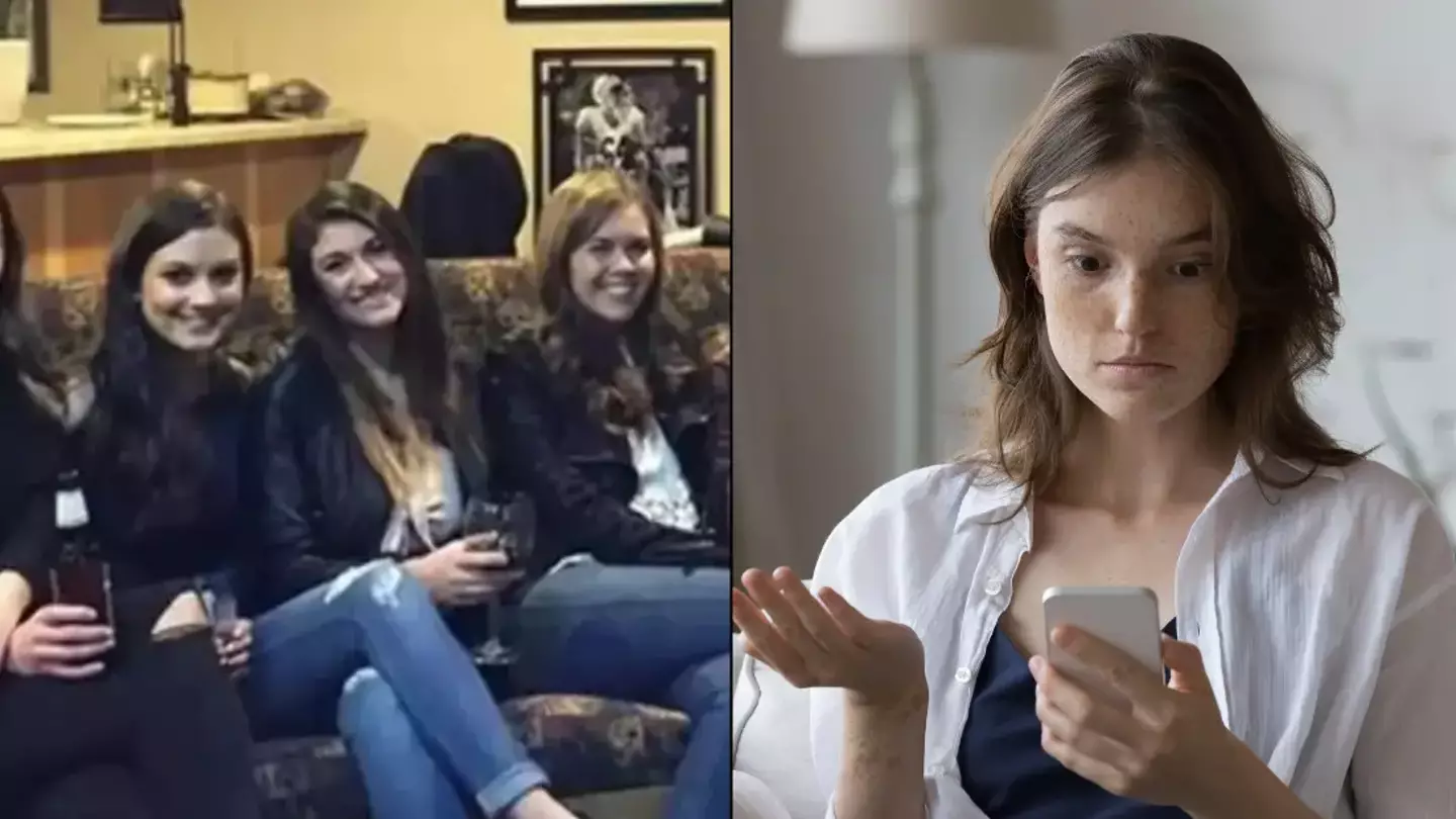 People can't explain bizarre detail they can see in image of six women sitting on sofa