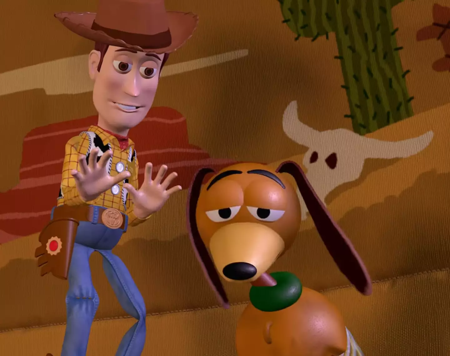 The original voice for Slinky was Jim Varney (Pixar)