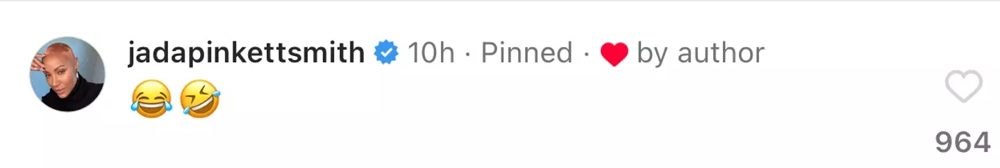 Jada's comment is pinned.