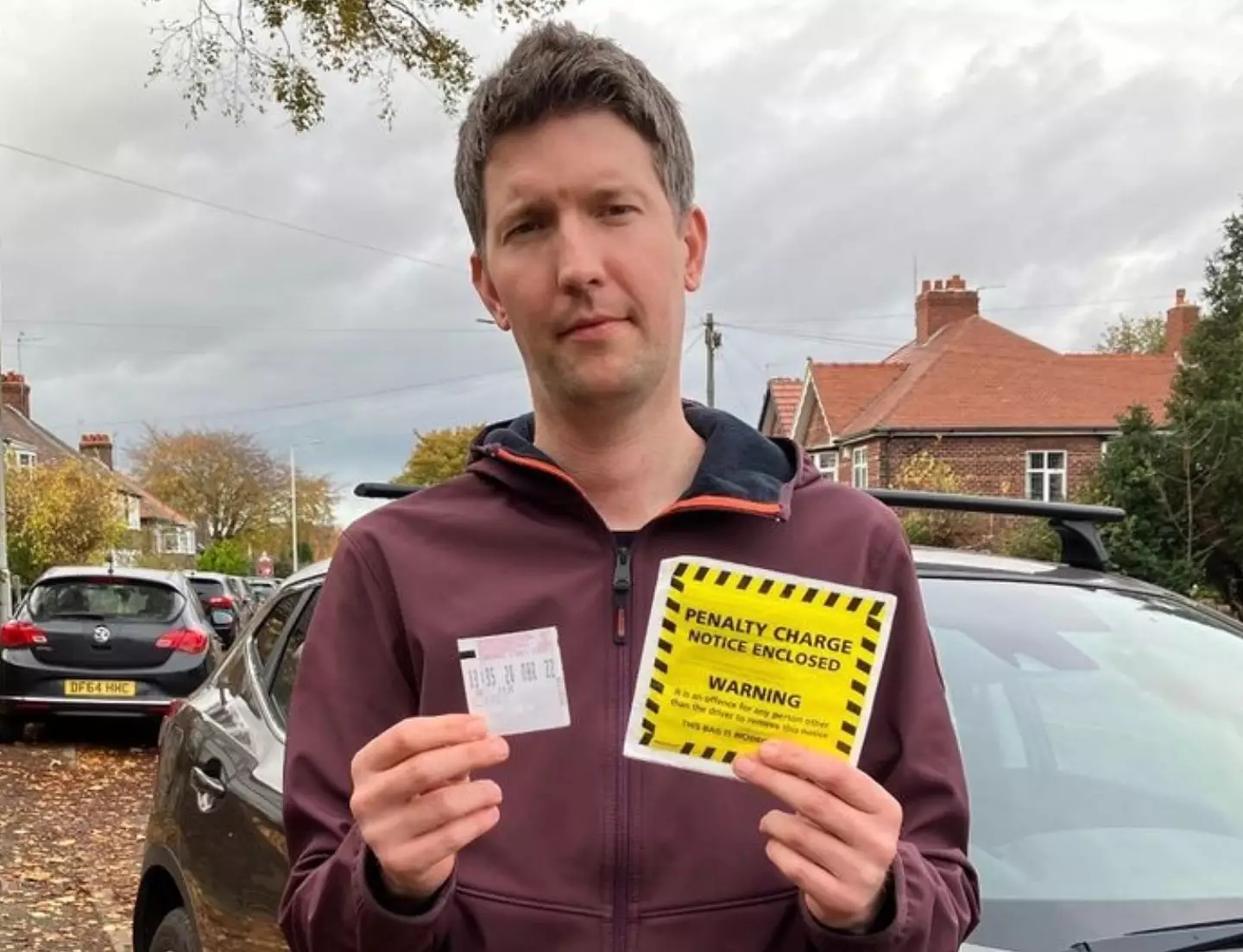 Chris got back to his car to se he'd been fined.