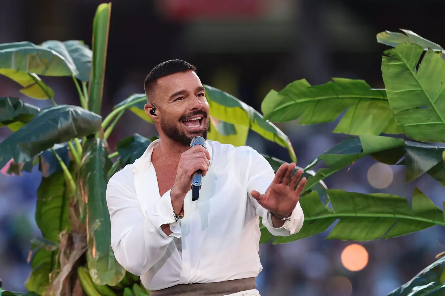 Ricky Martin sang a rendition of Bad Bunny's 'Lo Que Le Pasó a Hawaii' (Kevin C. Cox/Getty Images)
