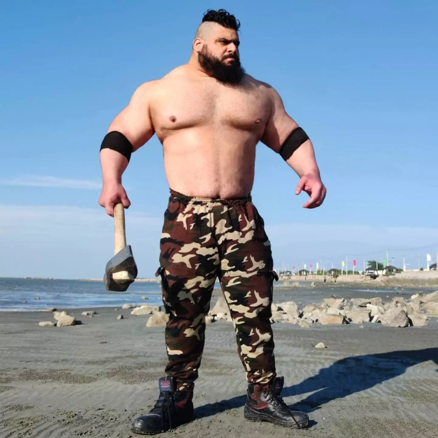 Martyn Ford is set to face 'Iranian Hulk' Sajad Gharibi (pictured) in April.