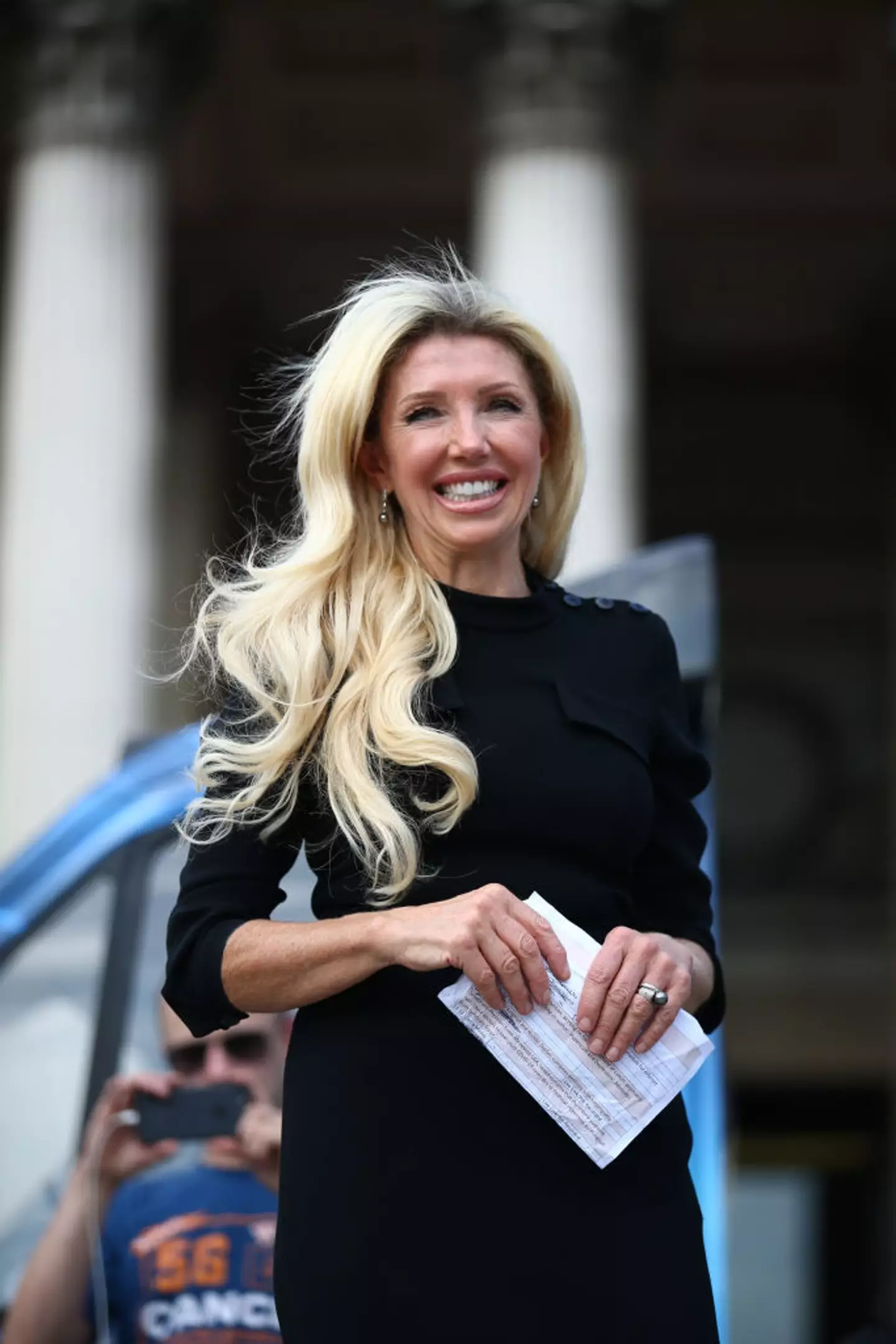 Her mother Kate Shemirani, a former NHS nurse who was struck off in 2021, also attended the inquest (Hollie Adams/Getty Images)