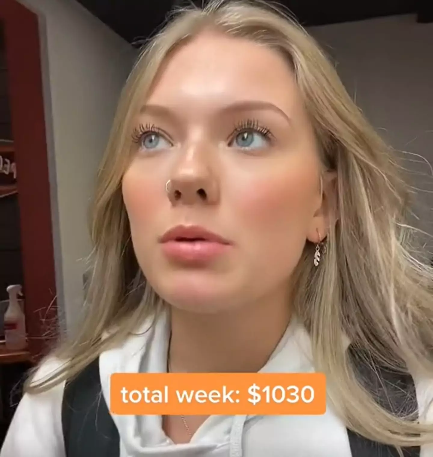 The waitress explained that earning $1030 in a week was a good week.