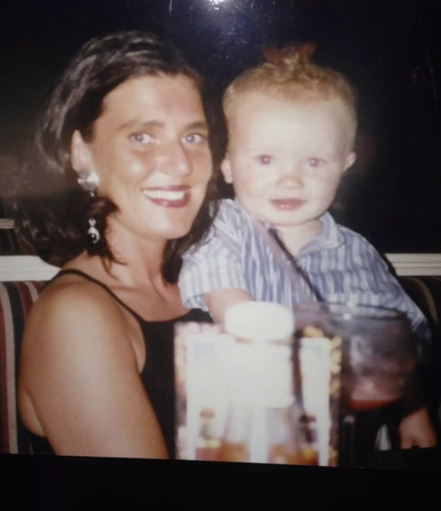 Jordan Adams and his late mum.