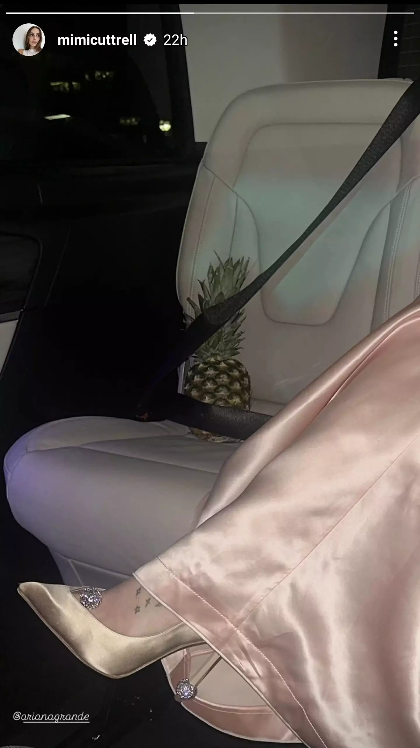 It appeared as though the singer had grown quite attached to the fruit after nursing it for so long (Instagram/@mimicuttrell)