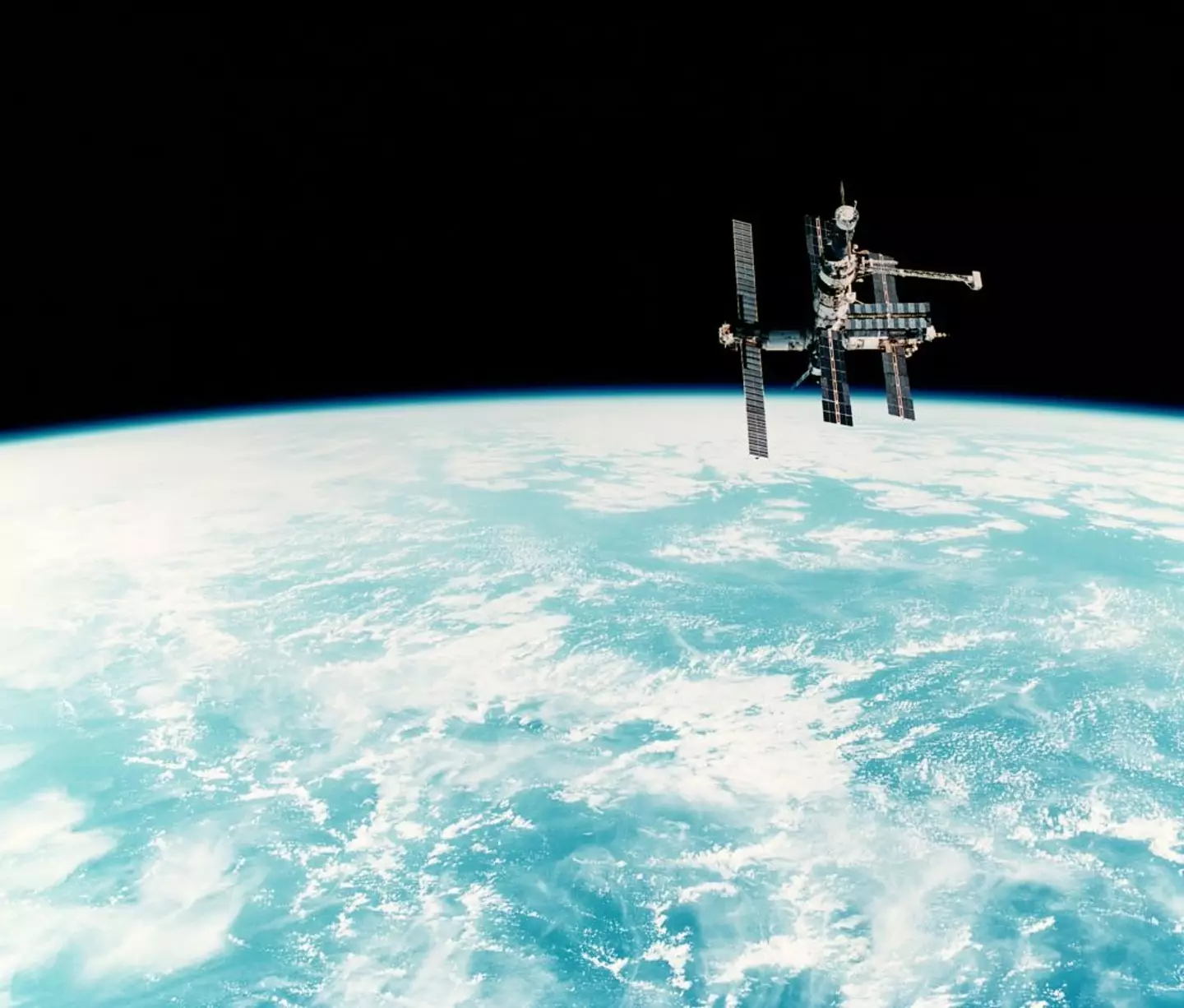 The Mir space station in 1995, when Polyakov made his record breaking stay on board (NASA/Space Frontiers/Getty Images)