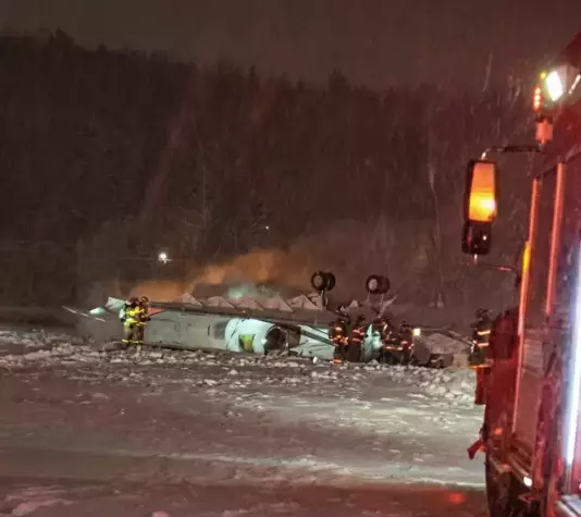 Images from the airport showed the aircraft upside down (X/Aviation BRK)