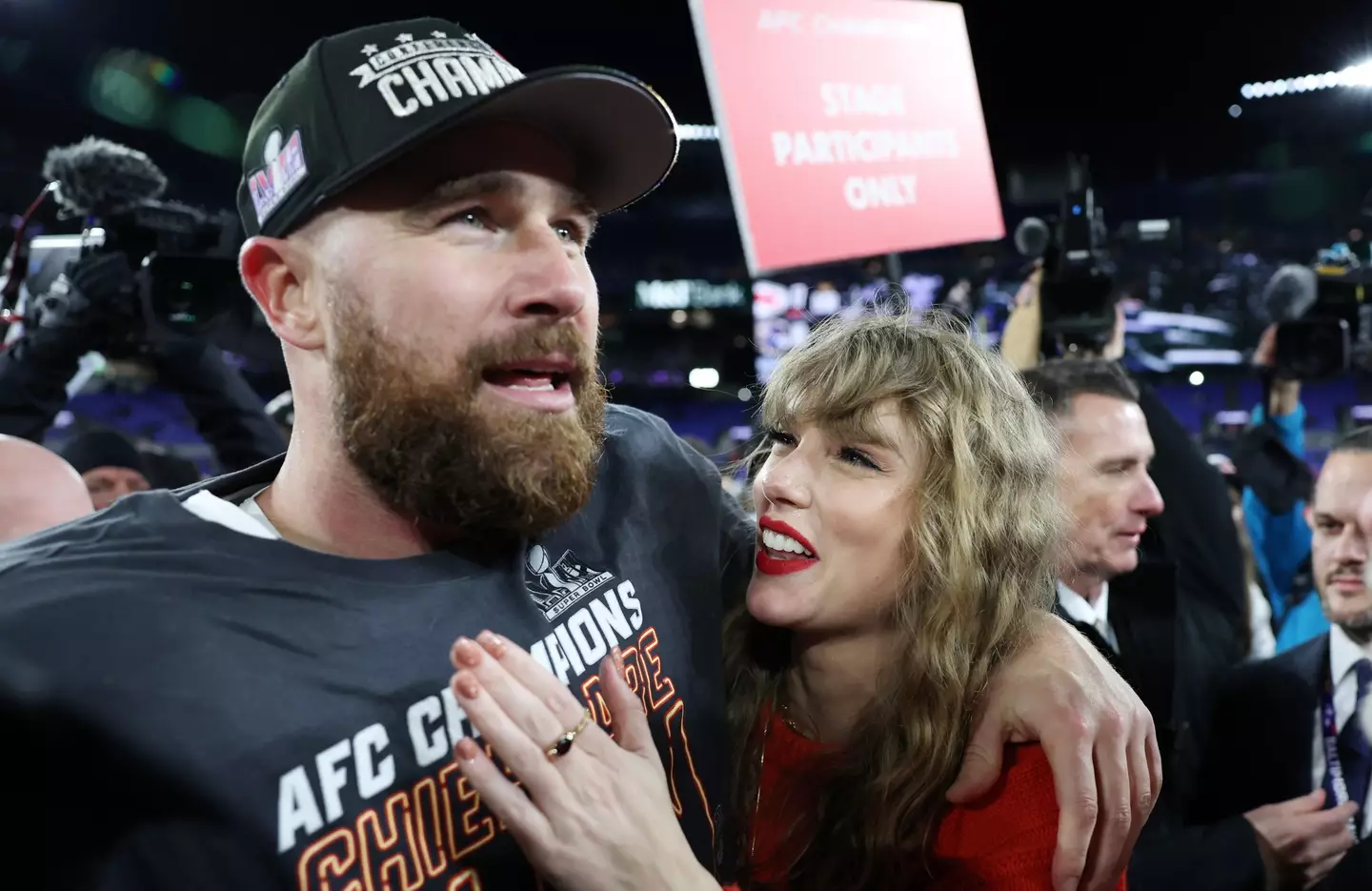 Swift and her boyfriend Travis Kelce.