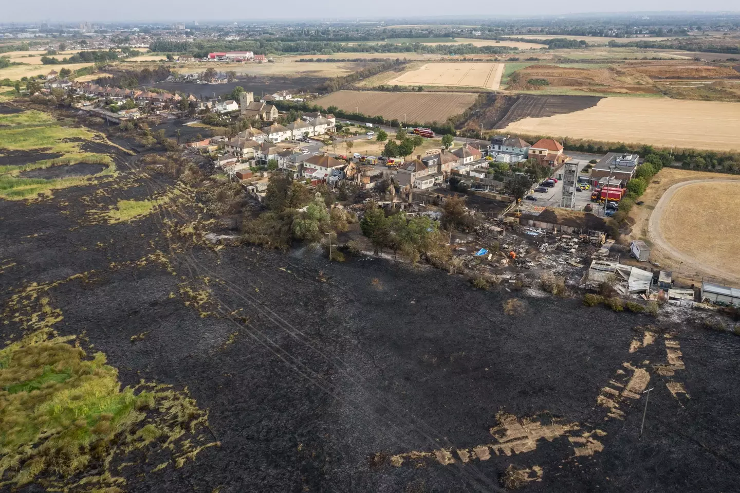 Major fire incidents were declared in London, Norfolk, Suffolk, Lincolnshire, Leicestershire and South Yorkshire on Tuesday.