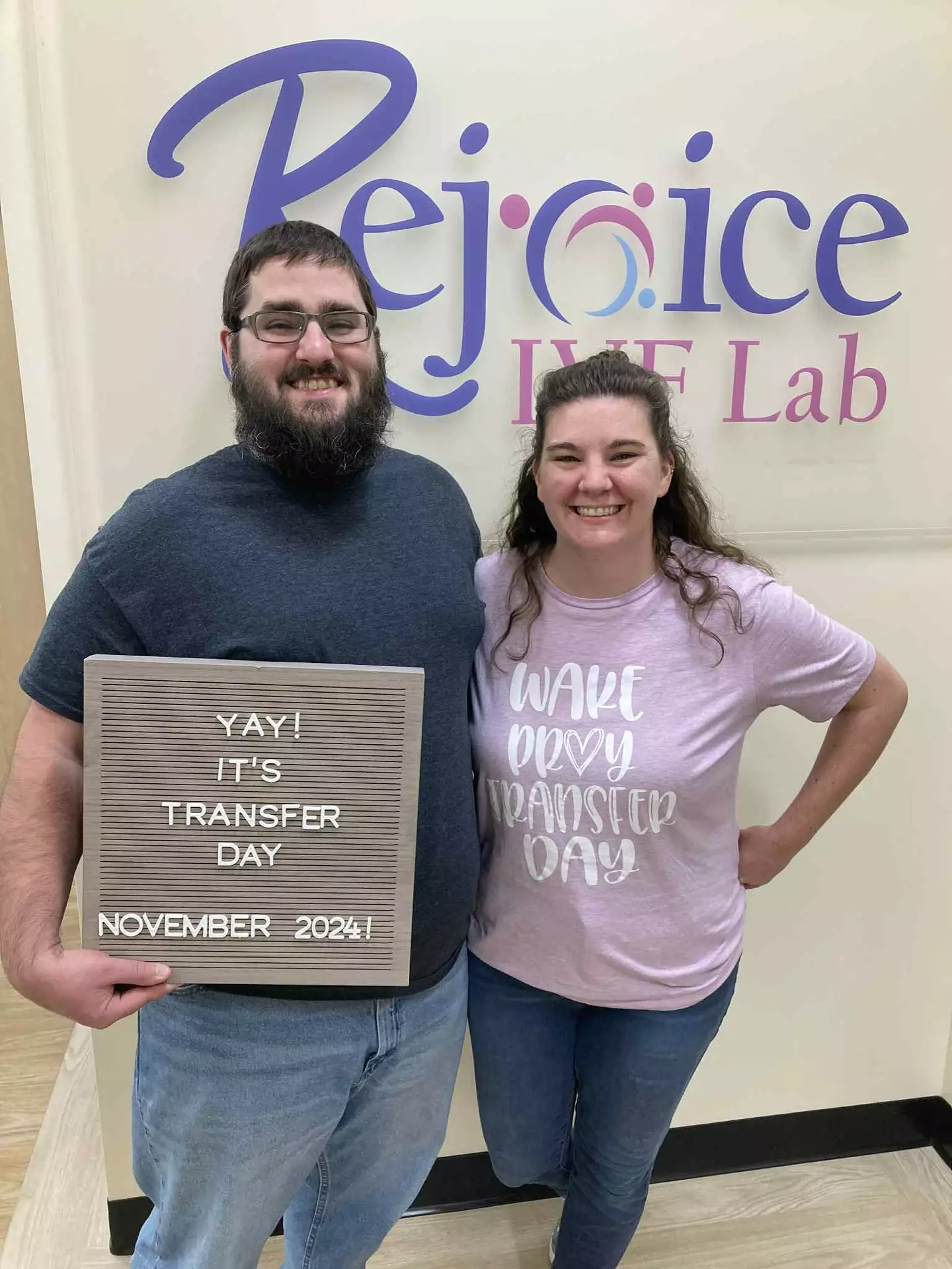 The couple matched with Linda and transferred the embryos last year (Tim and Lindsey Pierce)