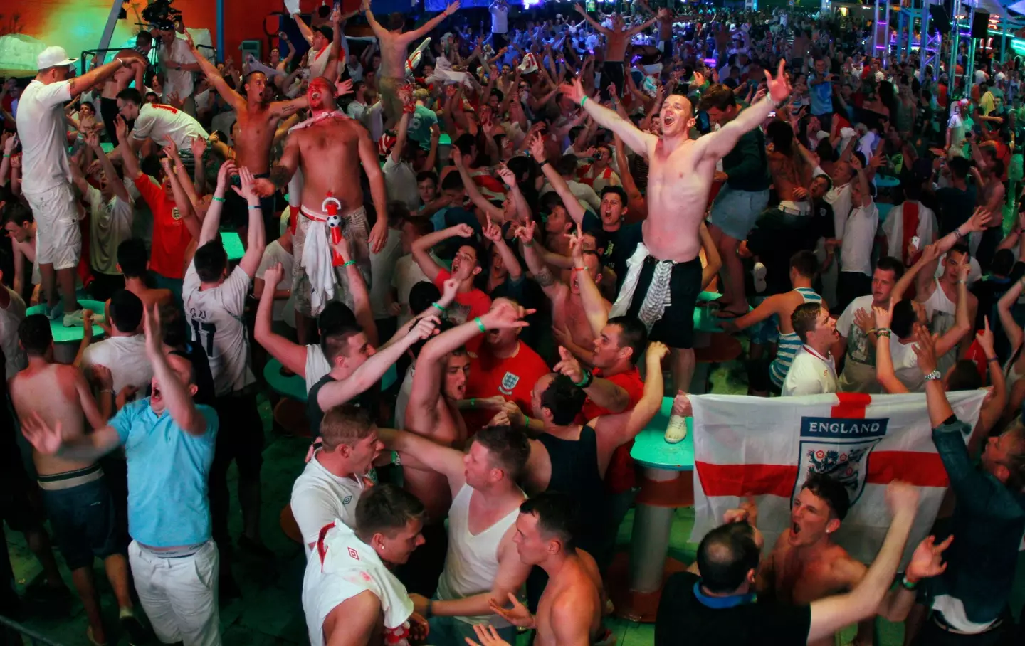 England supporters in Majorca, Spain.