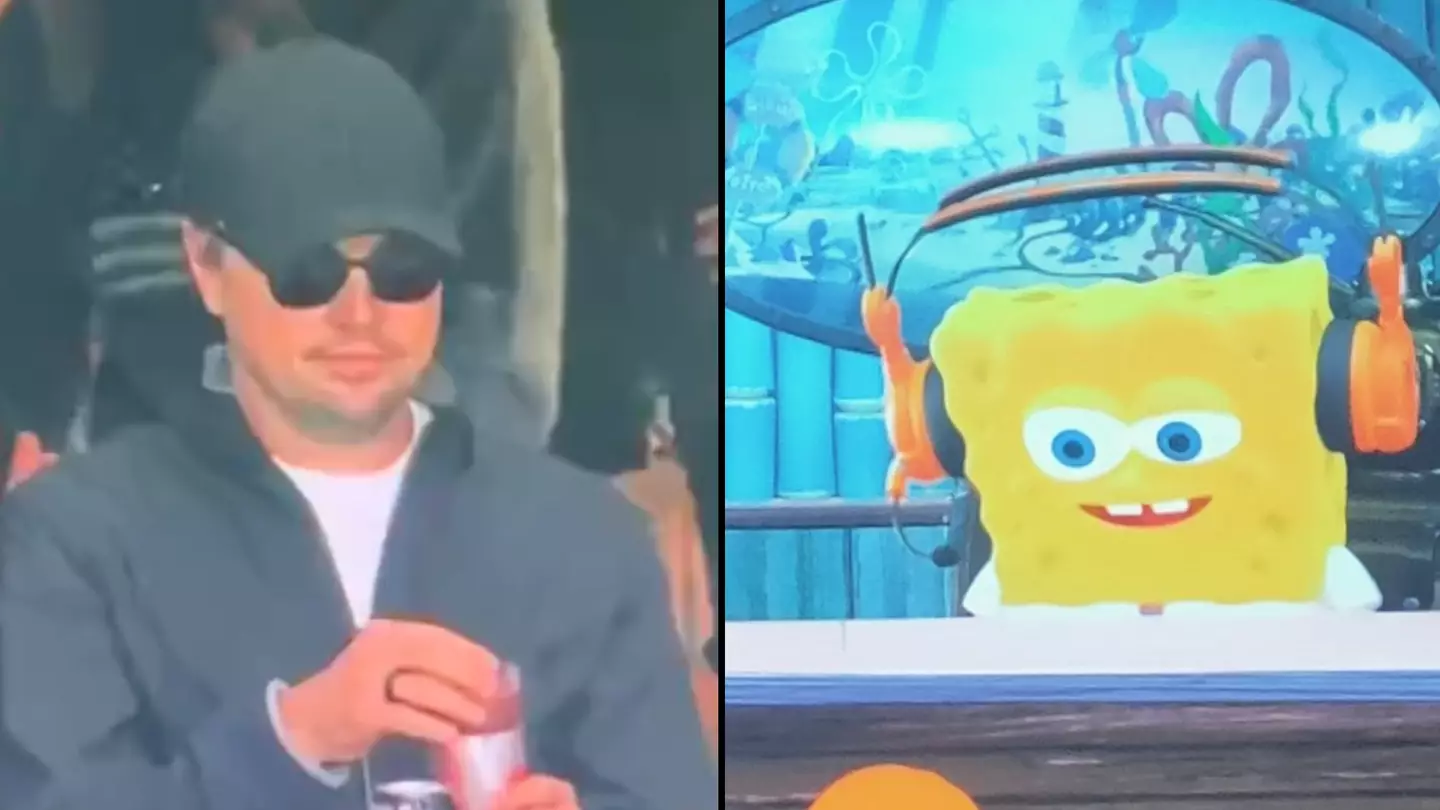 SpongeBob SquarePants makes brutal Leonardo DiCaprio joke after camera shows him at Super Bowl