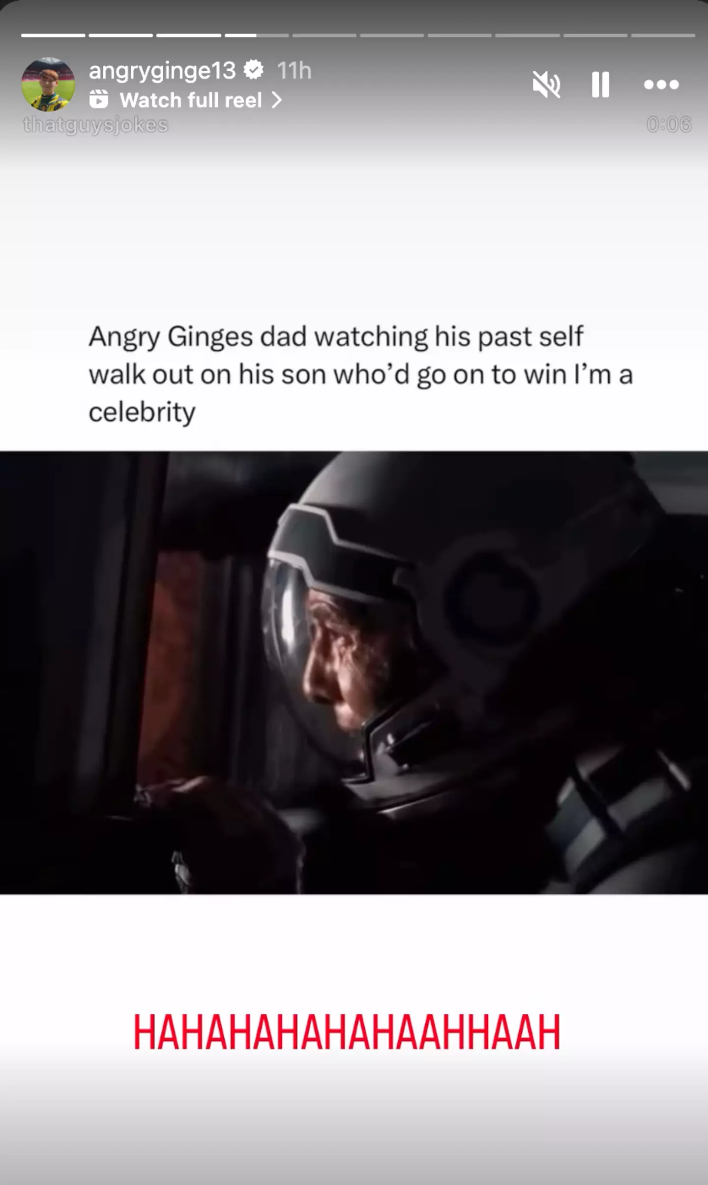 Ginge took a swipe at his dad in the post (Instagram)