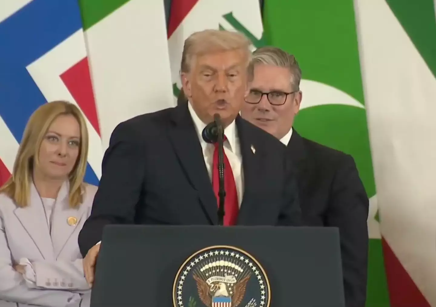 Starmer was left red-faced after Trump brushed him off (X)