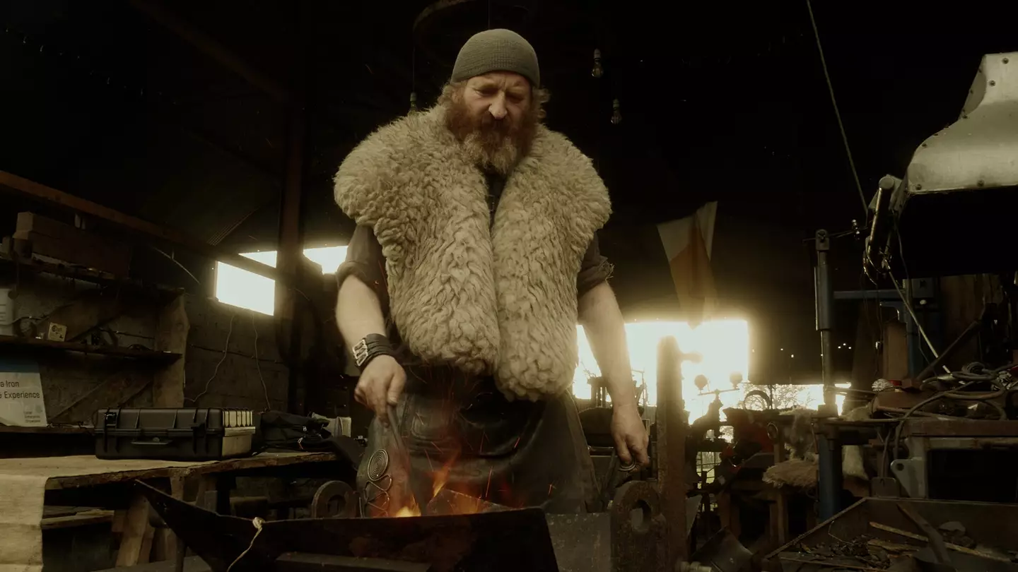 Tom King, ‘An Gobha’, artist blacksmith at Gobnait Festival (Facebook)