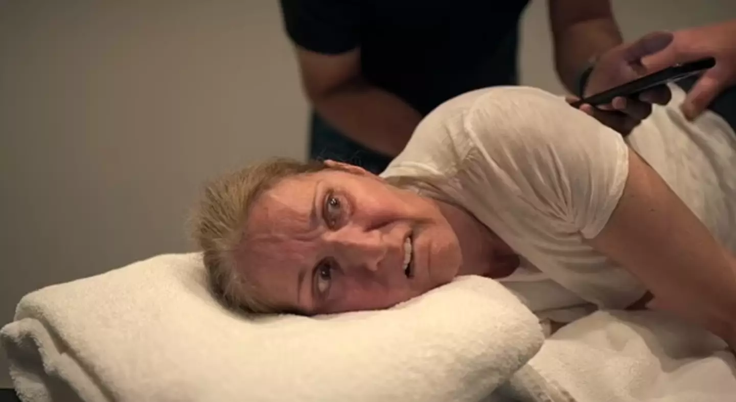 Céline can be seen enduring 10 minutes of agonising spasms in her new documentary. (Prime Video)