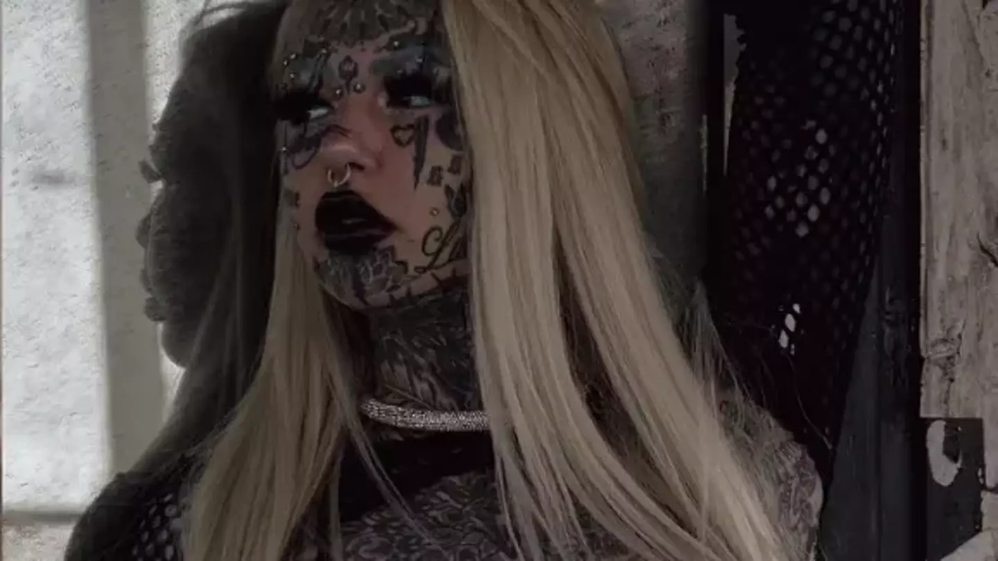 Woman who spent $250,000 on tattoos and body modifications shares what she looked like before
