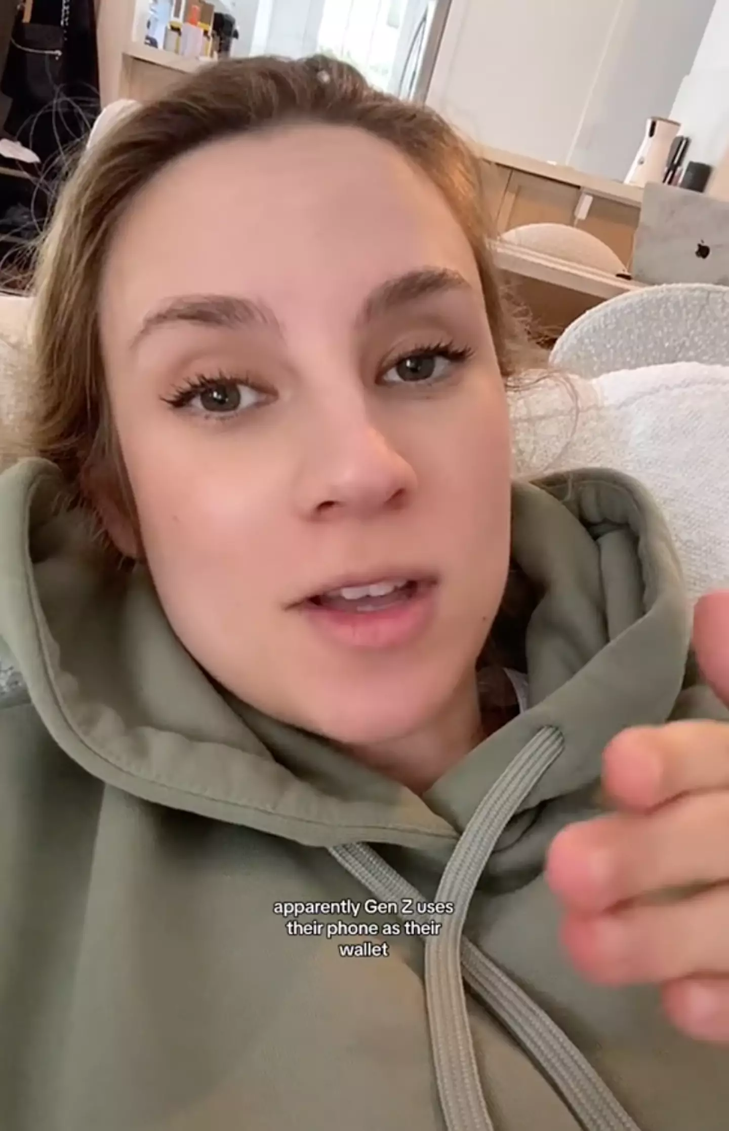 She explains that Gen Z use their phones to store all their cards instead.