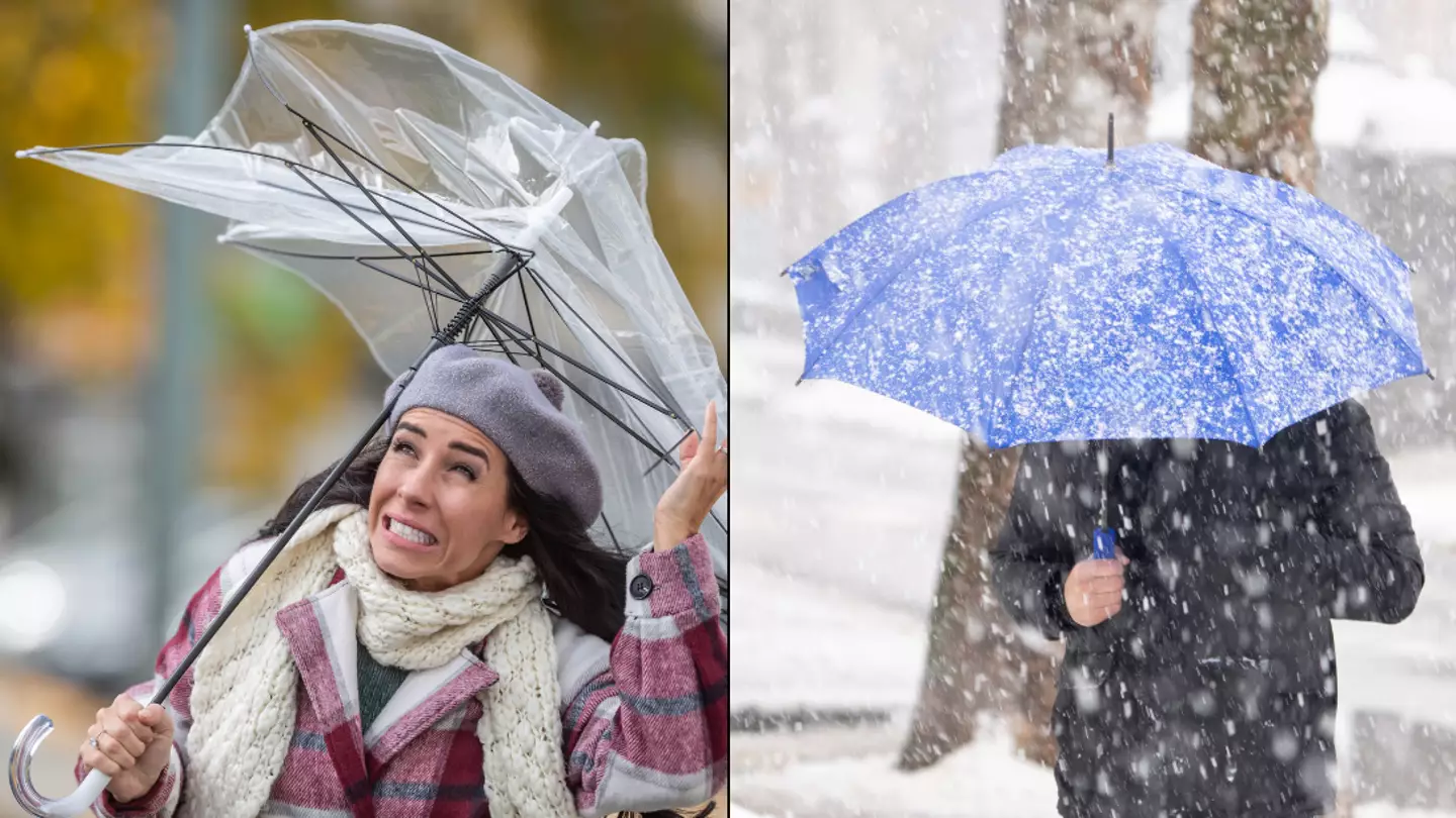 Weather warning issued as UK to be battered with strong winds and snow from today