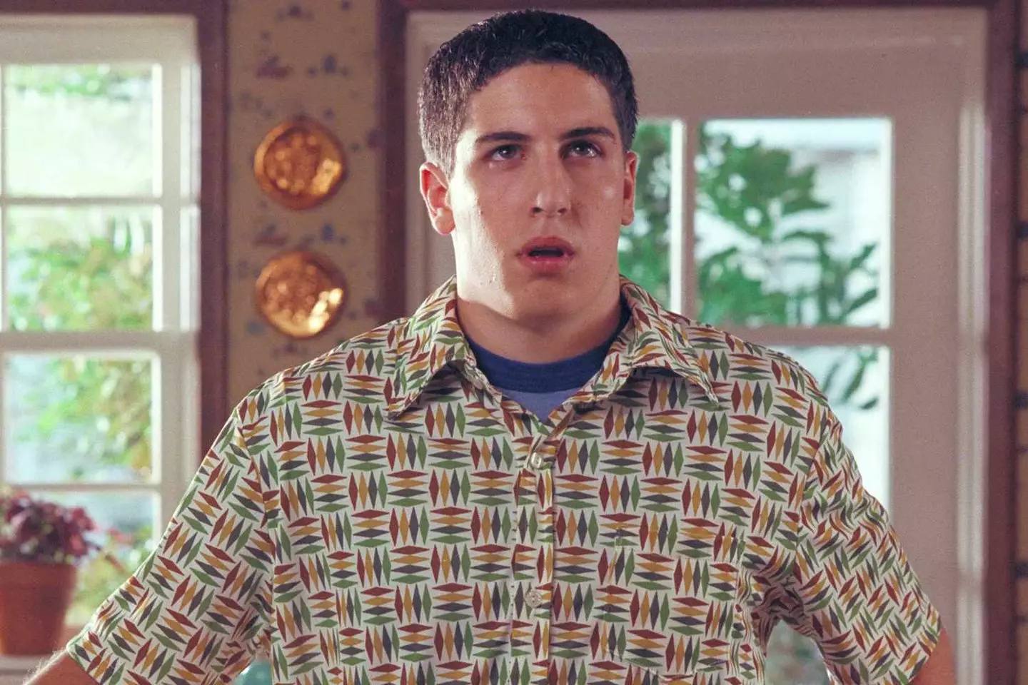 Biggs said he has showed his 11-year-old son his infamous American Pie scene (Universal)