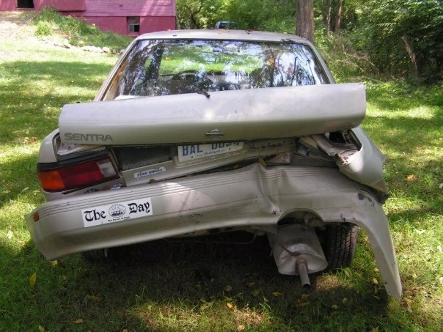 The car 'was a complete mangled wreckage'. (Jam Press)