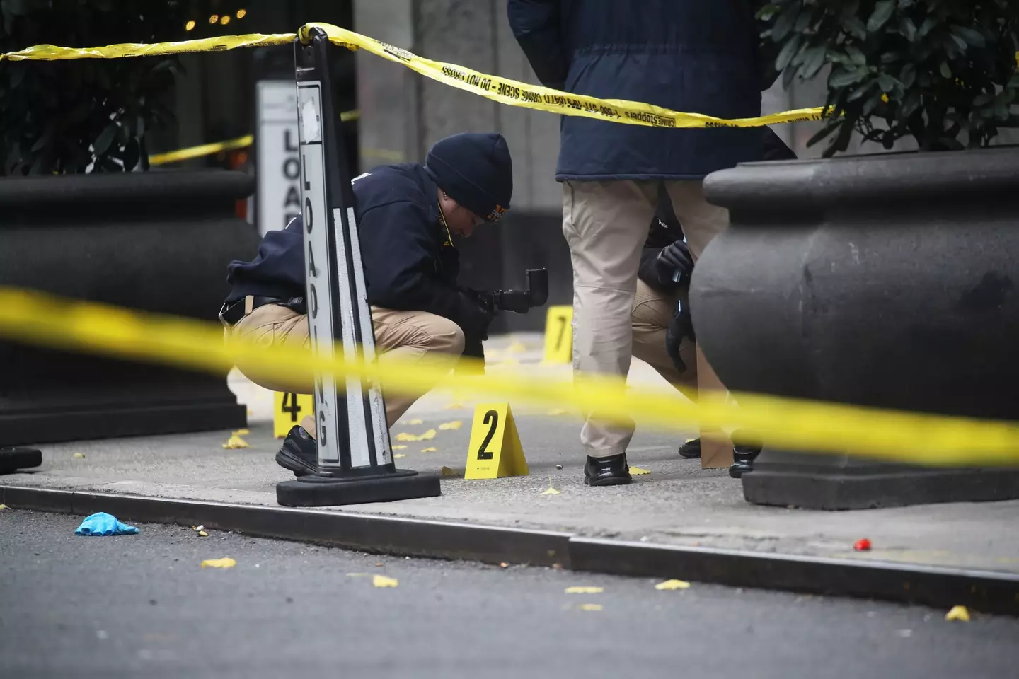 Police are investigating a number of items recovered from the scene, including a water bottle and phone (Spencer Platt/Getty Images)