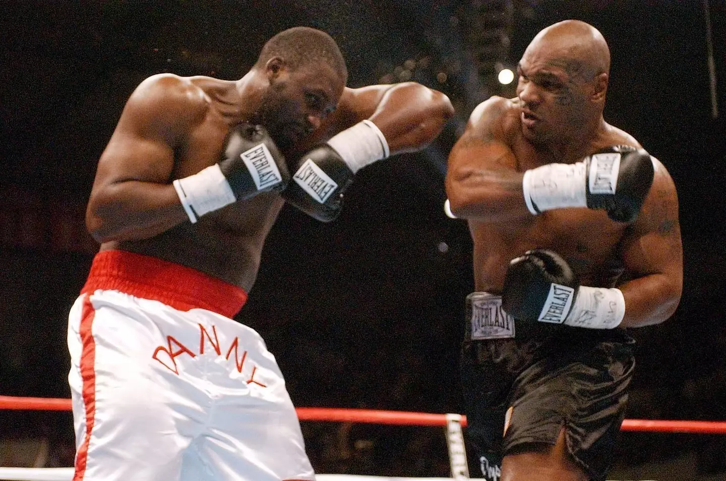 Mike Tyson (right) in action against England's Danny Williams during their heavyweight contest at the Freedom Hall in Louisville, Kentucky, USA. Tyson was knocked out by Williams in the fourth round.