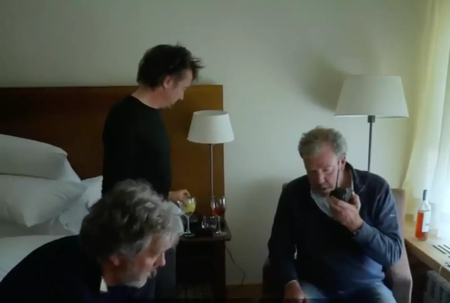 The crew were trapped in the hotel room while the protests took place.