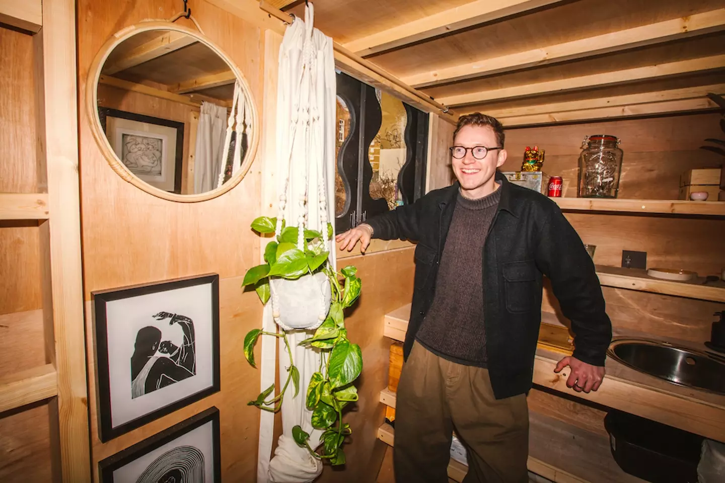 Harrison Marshall lives in a tiny skip house.