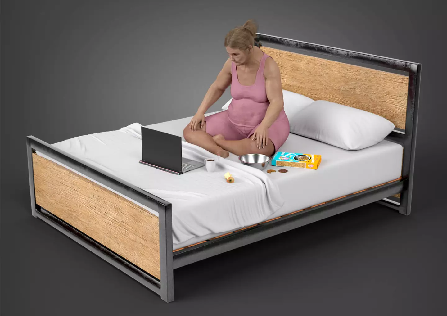 It's fair to say Anna hasn't exactly got a good remote work set-up. (Furniture at Work)