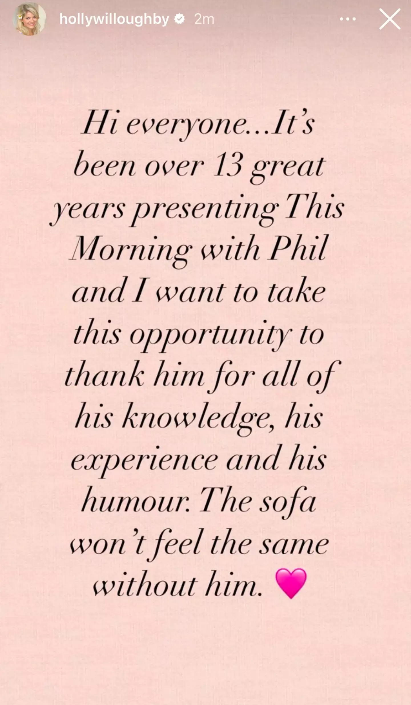 Holly Willoughby has released a statement after Phillip Schofield quits This Morning.