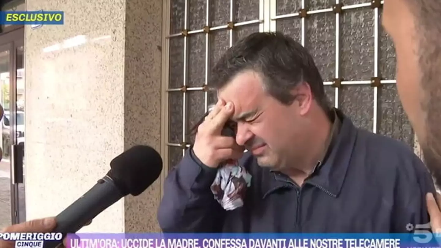 Lorenzo Carbone confessed to killing his mother during a TV interview. (Mediaset)