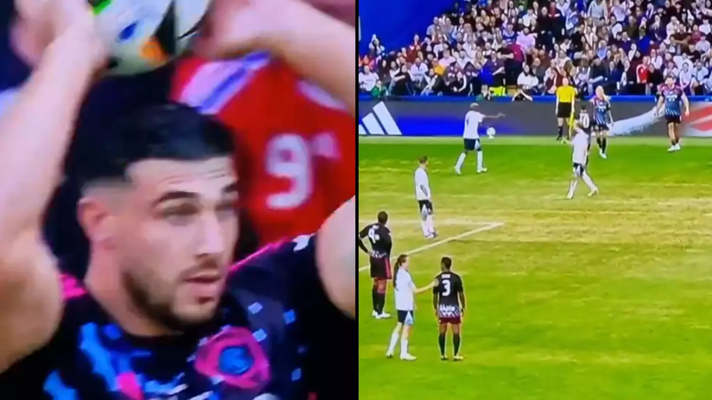 Viewers convinced Tommy Fury ‘has never watched football’ after watching his bizarre throw-in on Soccer Aid