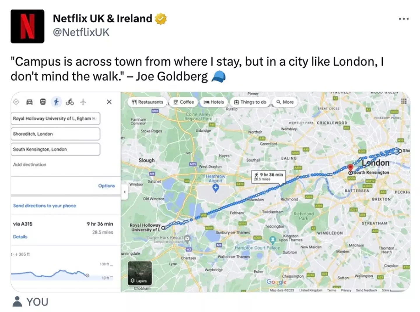 Even Netflix's UK Twitter account got in on the fun.