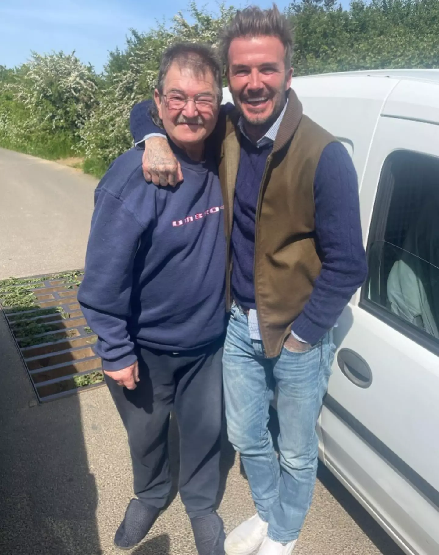 David Beckham and Gerald posed up for a picture together.
